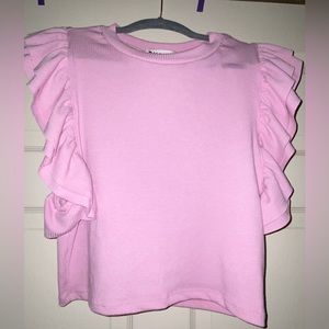 Bucket List ruffle sleeve top